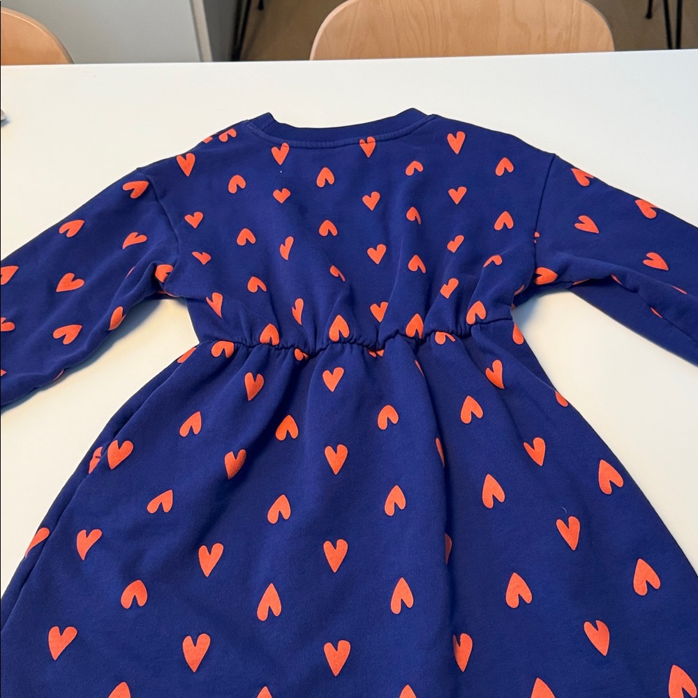 Arket Blue Dress with Red Heart Pattern - Picture 3 of 3